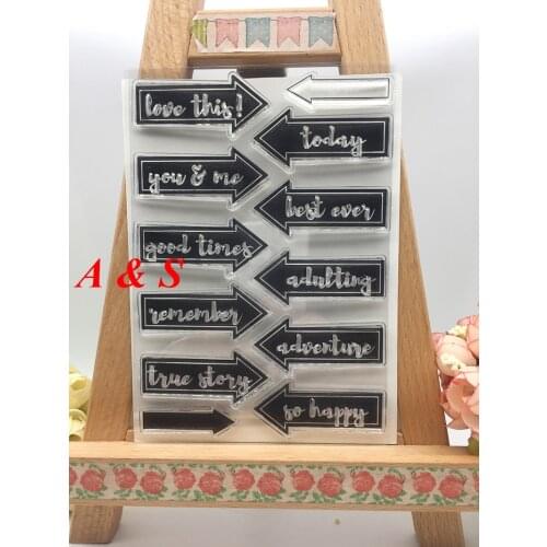CLEAR STAMPS Latter Arrows Scrapbook Card album paper craft silicon rubber roller transparent stamps