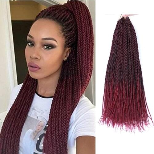 VADES Senegalese Twist Crochet Braids 30 Strands/pack Ombre Brown Black Red Braiding Hair Synthetic Crochet Hair Extensions