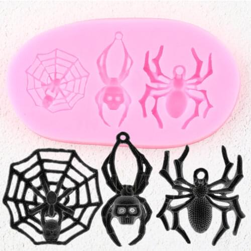 Halloween Spider Silicone Molds DIY Party Cupcake Topper Fondant Cake Decorating Tools Candy Clay Chocolate Gumpaste Mould