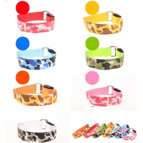 Party Decoration LED Flashing Wrist Band Led camouflage wristband Band Running Gear Bracelet Arm Band Belt Glowing Dance Party