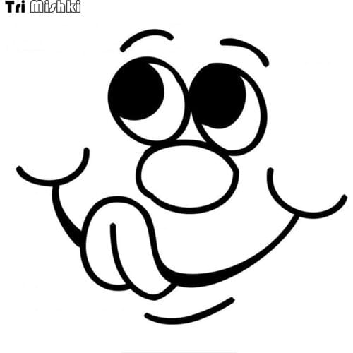Tri Mishki HZX623# 15x17cm Pouting Smiley face funny car stickers Windscreen Vinyl Decals Accessories Car Sticker
