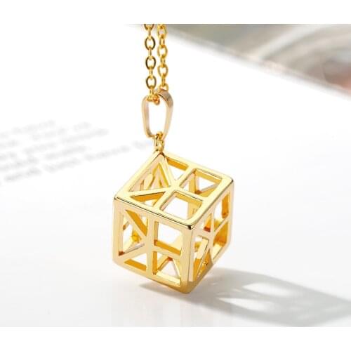 Magic Cube Necklace Stainless Steel Goth Gold Chain Necklaces 2021 Charms Vintage Jewerly For Women Birthday Gifts Collar Femme