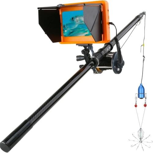 30M 1200TVL Fish Finder Underwater Fishing Camera 7 inch Monitor 10PCS LED Night Vision 195 Degrees Metal Sea wheel Camera