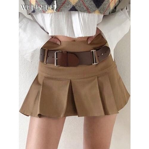 Женские кожаные юбки WEEKEEP China At AliExpress