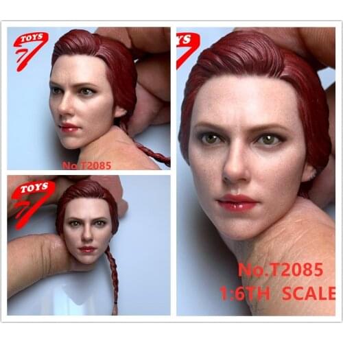 In Stock 1/6 Scale Black Widow Scarlett Head Sculpt Female Head Carved Fit 12" Action Figure Body