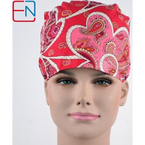 ZUNTSVIL long hair scrub caps and nurses special hat and cotton print hair is pink mood free shipping