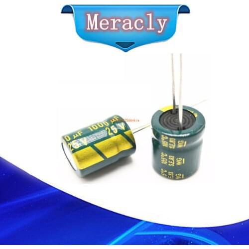 10-20pcs/lot 25V 1000UF Low ESR/Impedance high frequency aluminum electrolytic capacitor 1000UF25V 25v1000uf 20