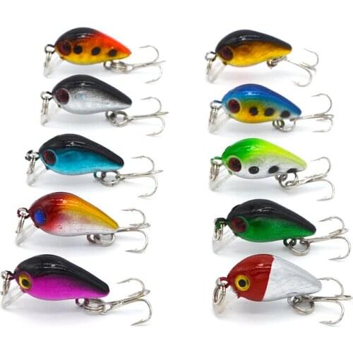 10Pcs/lot 3cm 1.8g Pesca Artificial Fishing Lures Crank Bait Crankbait Tackle Swim bait wobblers fishing Lure With 3D Eyes
