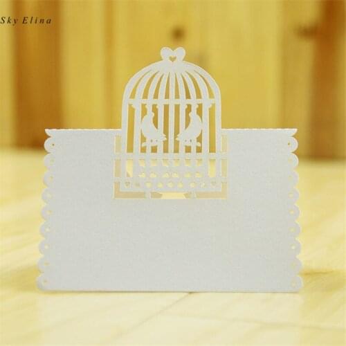 10pcs Laser Cut birdcage Table Name Card Seat Card Wedding Venue Card Party Decoration Celebration Invitation 8ZSH877