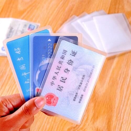 10pcs Waterproof Transparent Card Holder PVC Clear Card Id Holders Case To Protect Credit Cards Card Protector Card Holder