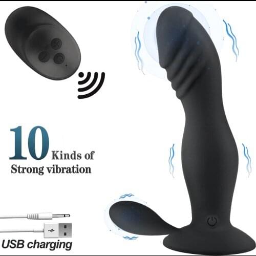 10 Speeds Wireless Remote Anal Dildo Male Prostate Massager Strong Sucker Unisex G-spot Stimulator Anus Penis Vibrator Sex Toys