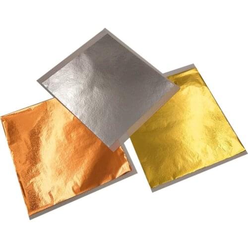 100X Gold/Silver Leaf Sheets Foil Art Crafts Design Gilding Paper Scrap Decor DIY Phone Case Nail Art Resin Casting Accessories