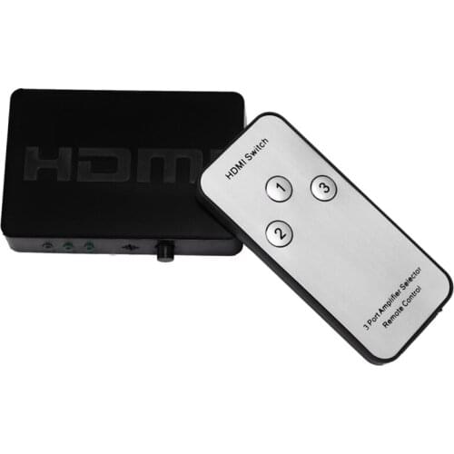 3X1 Hdmi Splitter 3 Port Hub Box Auto Switch 3 In 1 Out Switcher 1080P Hd 1.4 With Remote Control For Hdtv Xbox360 Ps3 Projector