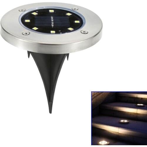 Solar Powered 4leds 8LED Buried Ground Light Solar Garden Pathway Deck Lights Ground Waterproof Solar Lights