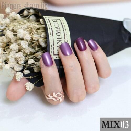 48pcs new product hot sales candy short paragraph round square head fake nails comfortable false nails DIY mix and match MIX03