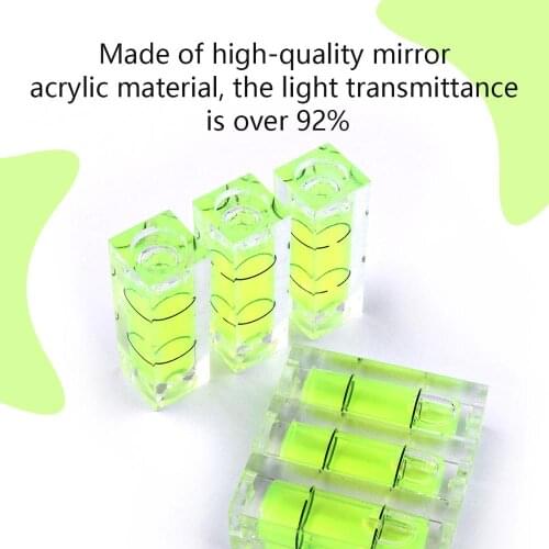 6/10Pcs 29*10*10mm Square Spirit Level Bubble Measuring Instruments Tool Mini Green Circle Level Bubble Tool With Case
