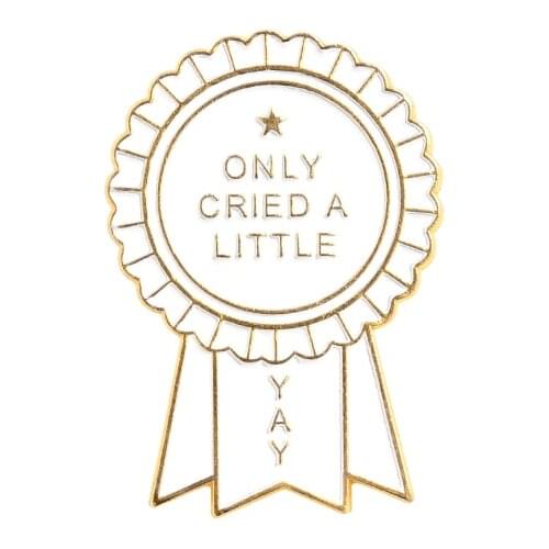 White Lapel Pin Enamel Brooches Cartoon Award Medal Pin for Clothes Backpack Badges Simple Jewelry Gift For Friends Kids