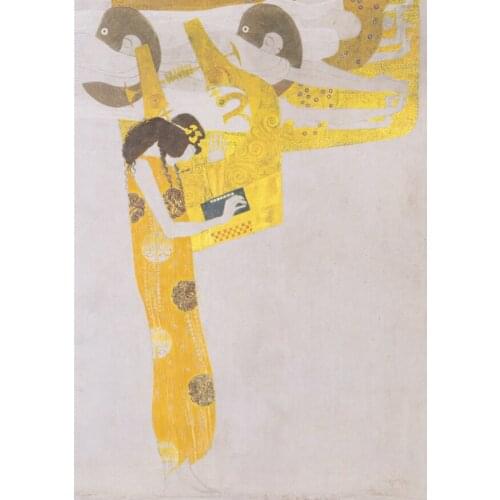 Free shipping Austria Gustav Klimt abstract long hair women canvas prints oil painting printed on canvas home decoration picture