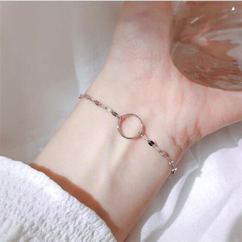 Top Quality Silver 925 Sterling Bracelet Women Jewelry Trendy Round Chain Bracelet For Girl Princess Hand Accessories Female