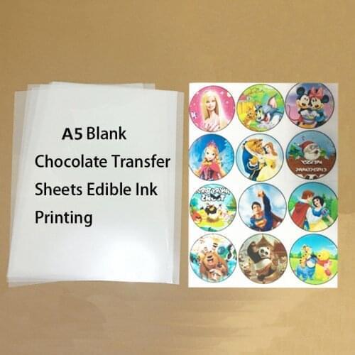 A5*25Pcs) Blank Chocolate Transfer Sheets for Cakes Unprinted Chocolate Transfer Papers Used with Edible Ink Cake Print Paper
