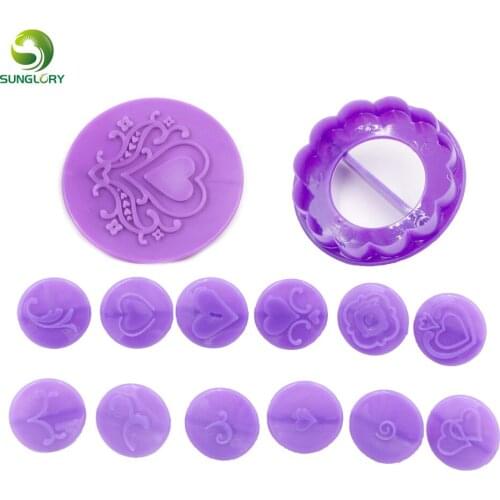 DIY 14PCS Plastic Heart Flower Shaped Cookie Cutter Cupcake Decoration Set Cake Mold Fondant Mold For Baking Bakeware Kitchen