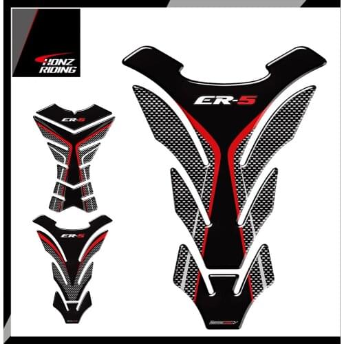 For Kawasaki ER5 ER-5 ER 5 Tankpad 3D Carbon-look Motorcycle Tank Pad Protector Decal