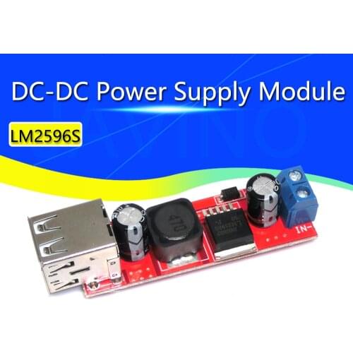 Dual USB Output 9V / 12V / 24V / 36V Car Charger Switch LM2596S 5V DC-DC Power Supply Module 3A Buck Regulator