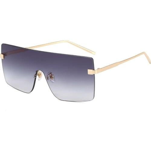 FENCHI Eyewear Fashion 2020 2021 Oversized Rimless Flat Top Lens Shades Sunglasses