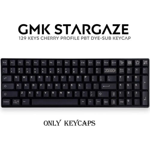 129 Keys GMK Stargaze Keycaps Cherry Profile PBT DYE-SUB Black Keycap For Mechanical Gaming Keyboard
