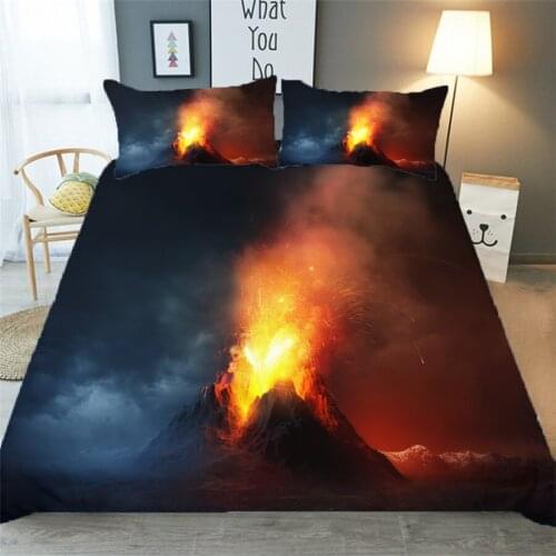 Bedding Set 3D Printed Duvet Cover Bed Set Volcanic Home Textiles for Adults Bedclothes with Pillowcase #ZRZH01