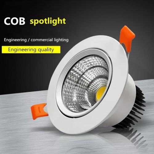 Round Dimmable Recessed COB LED Downlights 3W5W7W9W12W15WLED Ceiling Spot Lights AC85~265V LED Ceiling Lamps Indoor Lighting