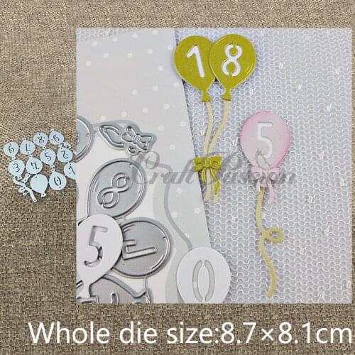 XLDesign Craft Metal Cutting Dies stencil mold balloons with numbers scrapbook Album Paper Card Craft Embossing die cuts
