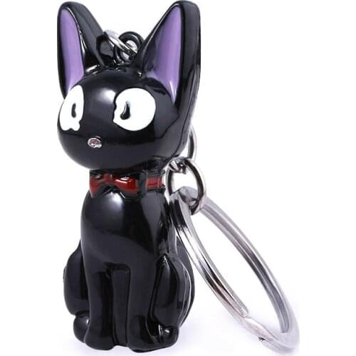Miyazaki Hayao Kikis Delivery Service black cat 3D Keychain Pendant keyring jewelry