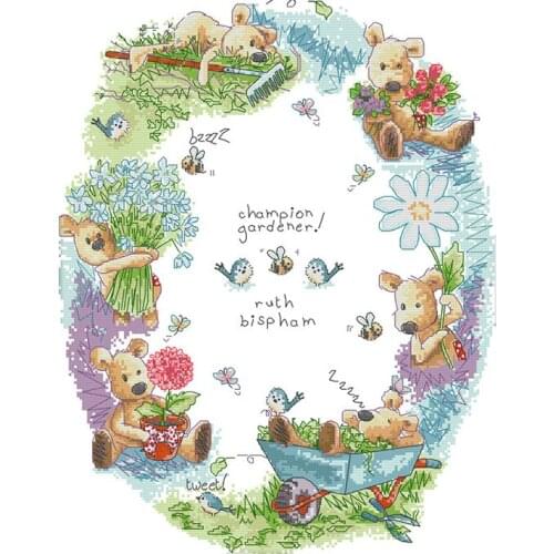 Cartoon series DIY pattern printing cross stitch kit 14CT count DMC canvas fabric Chinese needle and thread embroidery kit