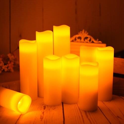 9PCS Dimmable LEDs Electronic Candle Light Kit Set Flameless Lamp Remote Control Timer for Xmas Christmas H-alloween Tanksgiving