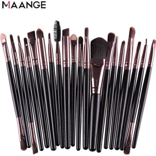 MAANGE 20pcs Makeup Brushes Sets Eye Cosmetic Powder Foundation Blending Eyeliner Eyelash Eyebrow makeup Soft Hair Beauty tool