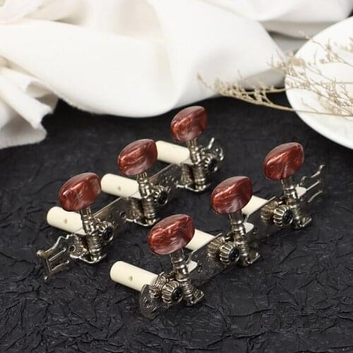 A Set Coffee Large Square Button Classical Guitar String Tuners Tuning Peg Machine Heads - Gear Ratio 1:18