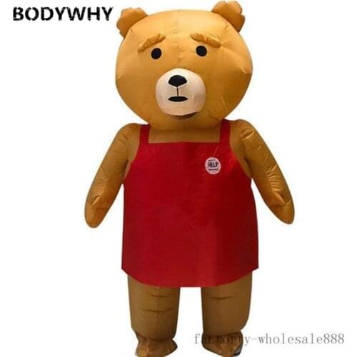 Inflatable Mens Teddy Bear Mascot Costume Birthday Party Adults Fancy Dress Game Outfits Clothing Advertising Xmas Adults Size