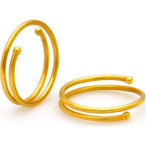 A Pair 24K Pure Yellow Gold Earring 999 Gold Real Yellow Gold Circle Earring