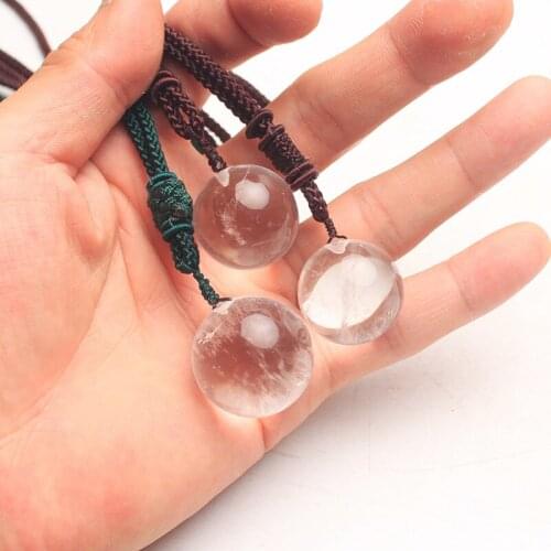Natural quartz crystal white crystal ball pendant. 1PCS
