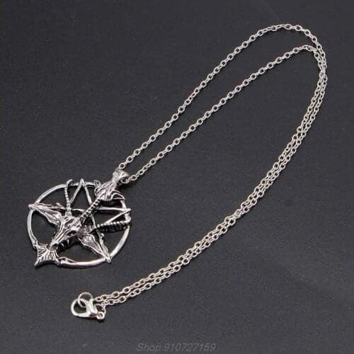 Sabbatic Goat Head Pendant Necklaces Baphomet LaVeyan LaVey Satainism D07 20 Dropshipping