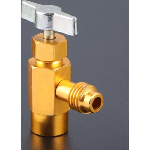 R-134A AC Refrigerant Can Opener Tap Dispensing Valve 1/2 ACME Thread Brass