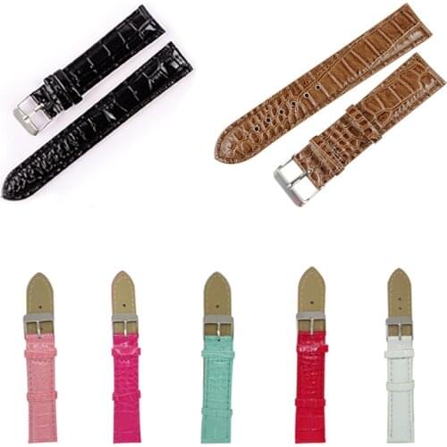 20mm Men Women Wristband PU Leather Solid Watch Band Belt Strap Watchband with buckle Watchband Watch Accessories