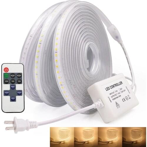 EU 220V LED Strip High Brightness Waterproof Outdoor Garden 2835 120LEDs/m White/Warm White/Blue Flexible Ribbon Tape LED Light