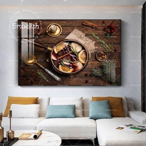 Embelish Spices And Citrus Fruits In Pan Italian Food Wall Posters For Home Decor Kitchen Pictures Restaurant Canvas Paintings