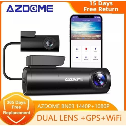 New AZDOME 2K Dash Cam WIFI GPS FULL HD 1440P Super Mini Car Camera DVR Wireless Night Version Dual Lens 24H Parking Monitor