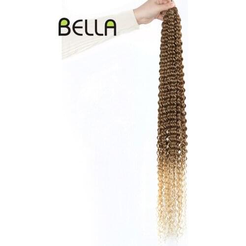 Bella Crochet Hair Water Wave Hair Extensions Blonde 613 Ombre Brown 30 Inch Synthetic Hair Braids Natural Wavy For White Woman