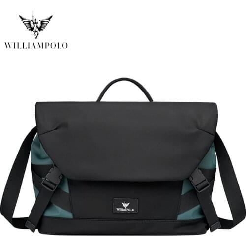 WILIAMPOLO Messenger Bag Water Resistant Satchel Shoulder Crossbody Sling Working Bag Bookbag Briefcase iPad For Men PL203070