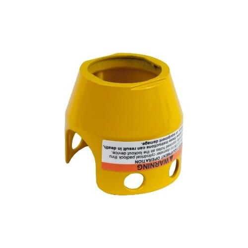 ZBZ1605 Yellow metal padlockable guard for Ø40 mushroom head