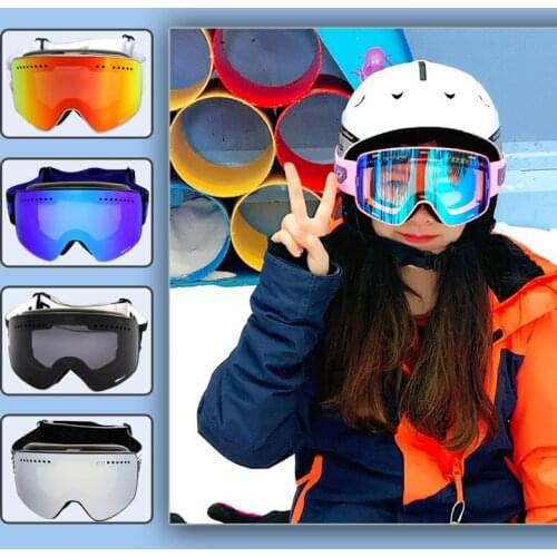 Winter Outdoor Ski Goggles Double Layer Anti-fog Glasses Snowboard Goggles Windproof Protective Glasses Support Myopia Glasses